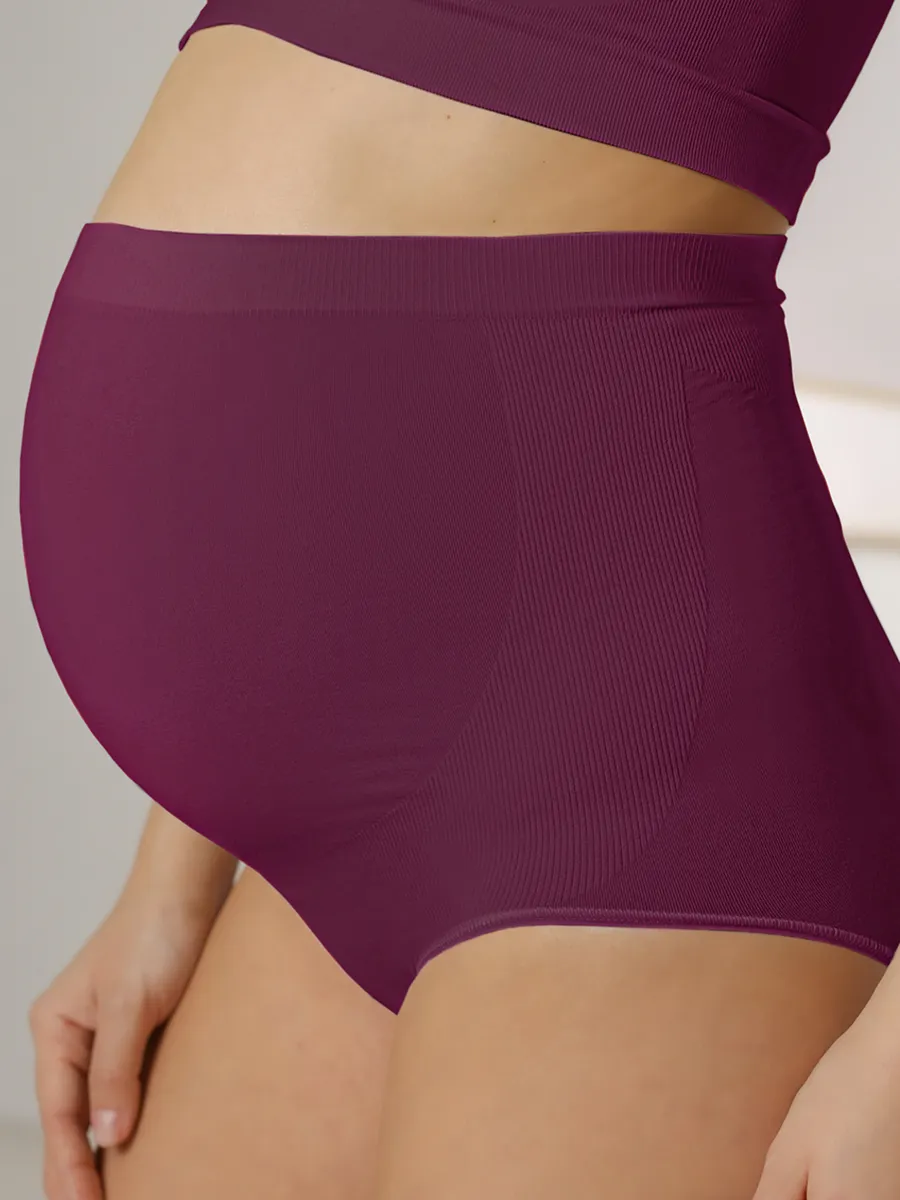 Трусы для беременных бесшовные высокие дородовые ФЭСТ/винный
