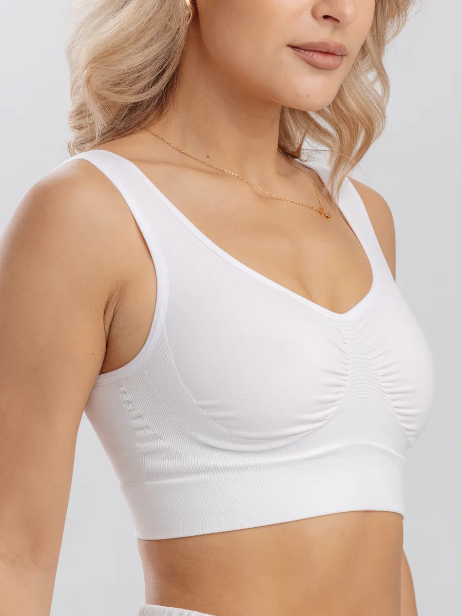 Топ бесшовный без косточек 734Б ФЭСТ/белый 
