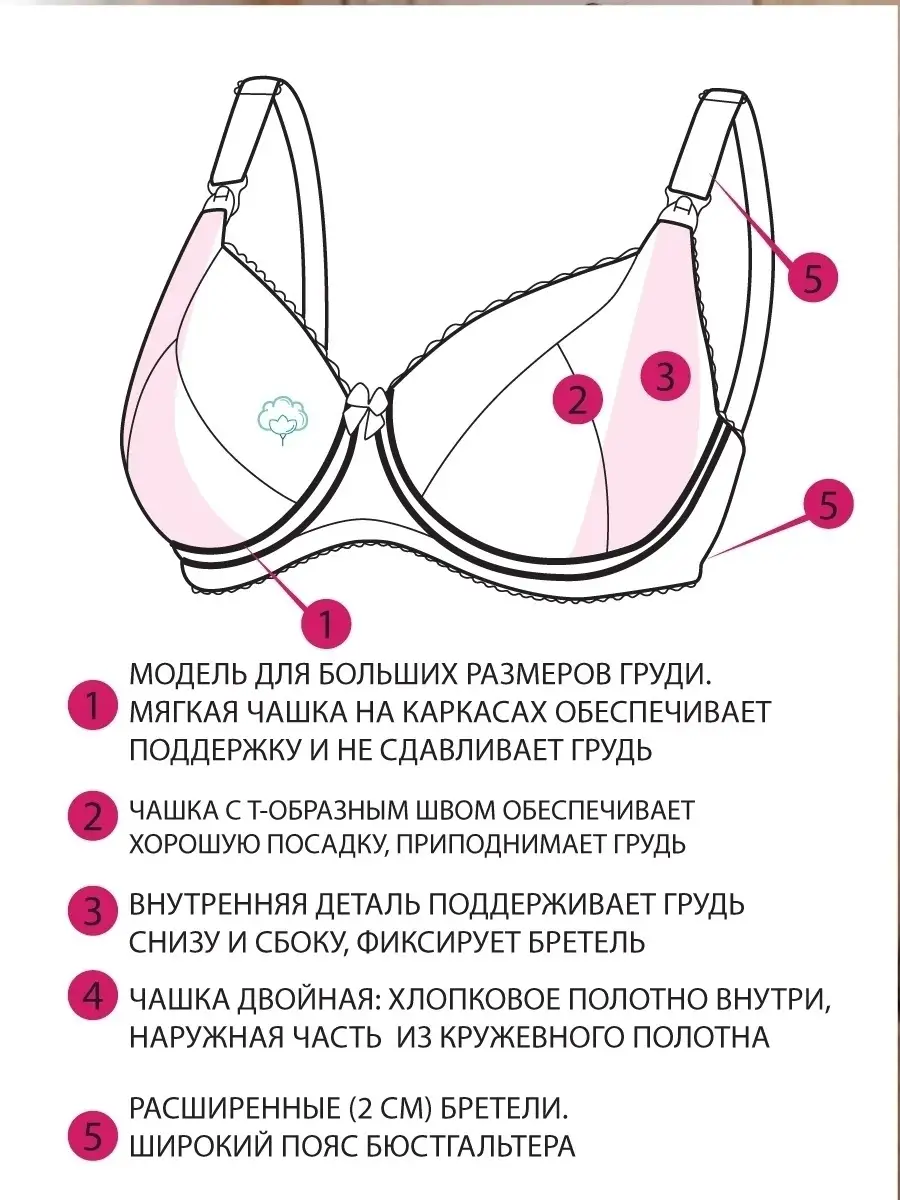 Бюстгальтер для кормления для беременных большие размеры бежевый