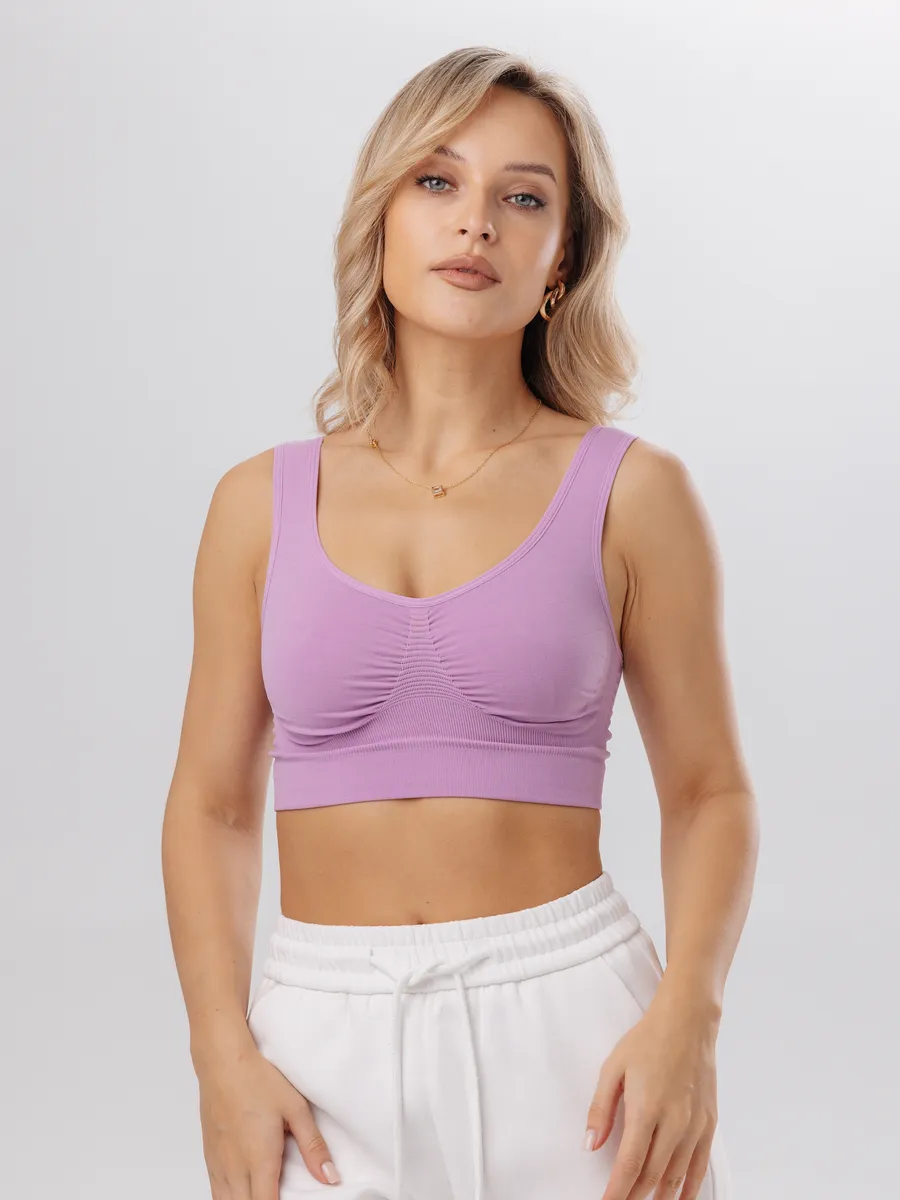 Топ бесшовный без косточек 734Б ФЭСТ/сиреневый