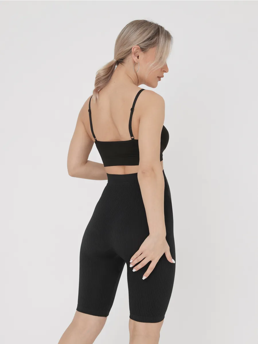 Велосипедки в рубчик для беременных ФЭСТ/черный