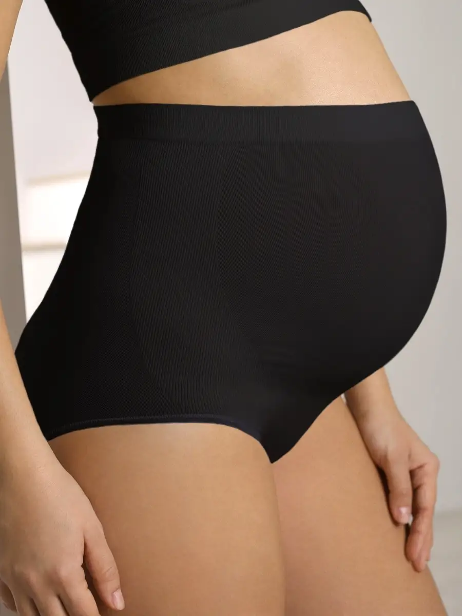 Трусы для беременных бесшовные высокие дородовые ФЭСТ/черный