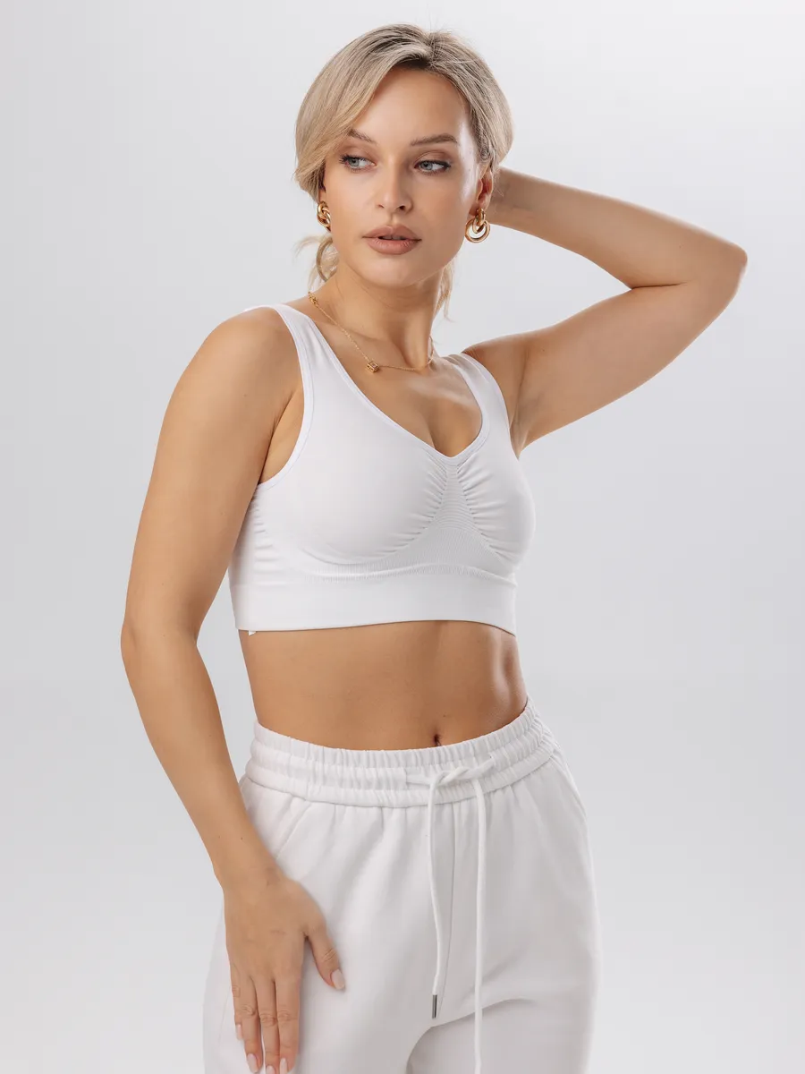 Топ бесшовный без косточек 734Б ФЭСТ/белый 