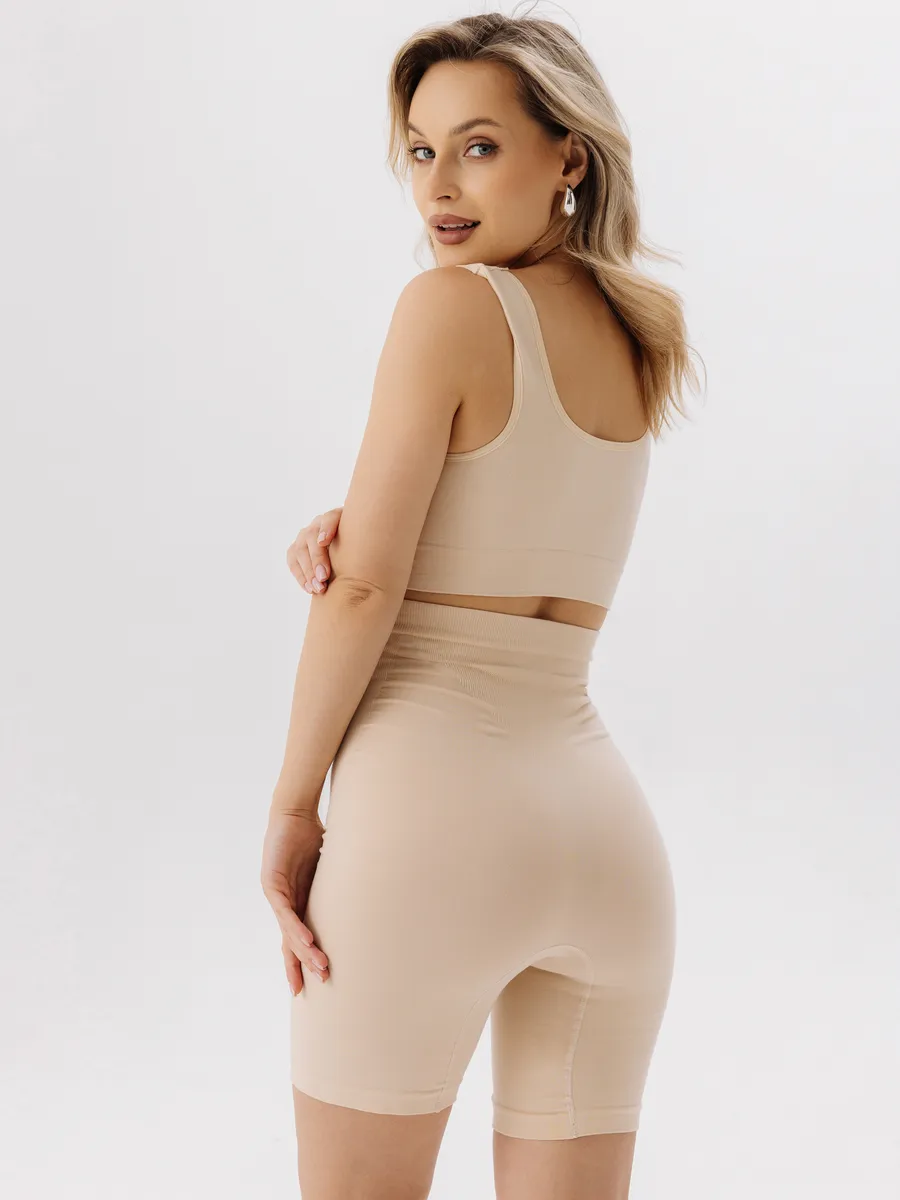 Панталоны для беременных бесшовные высокие дородовые ФЭСТ/бежевый 
