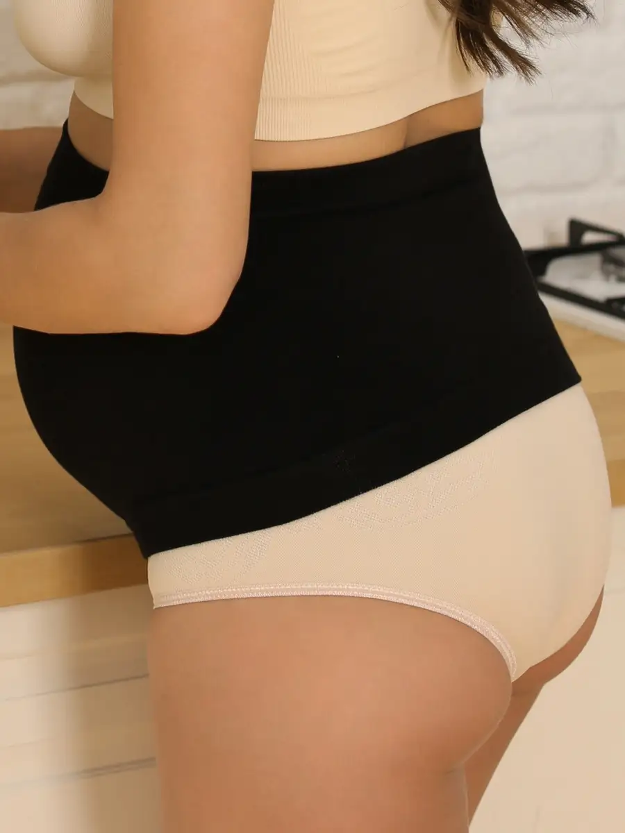 Пояс бандаж бесшовный для беременных черный