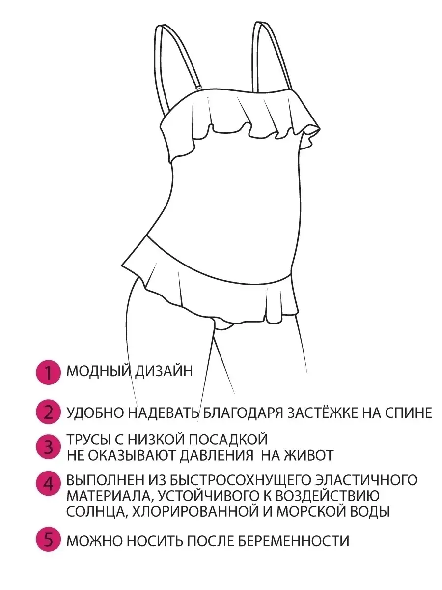 Танкини для беременных М12101 купальник черный