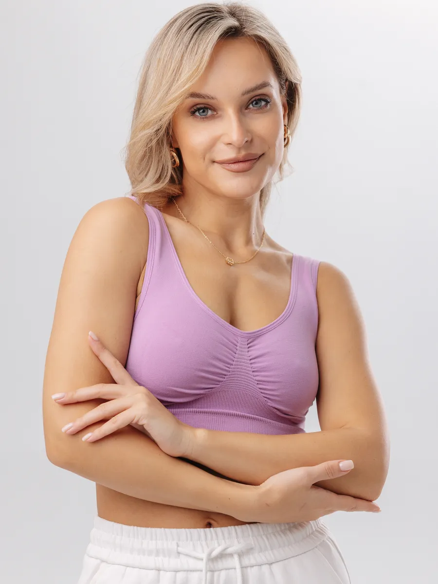 Топ бесшовный без косточек 734Б ФЭСТ/сиреневый