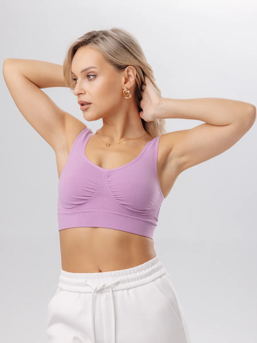 Топ бесшовный без косточек 734Б ФЭСТ/сиреневый