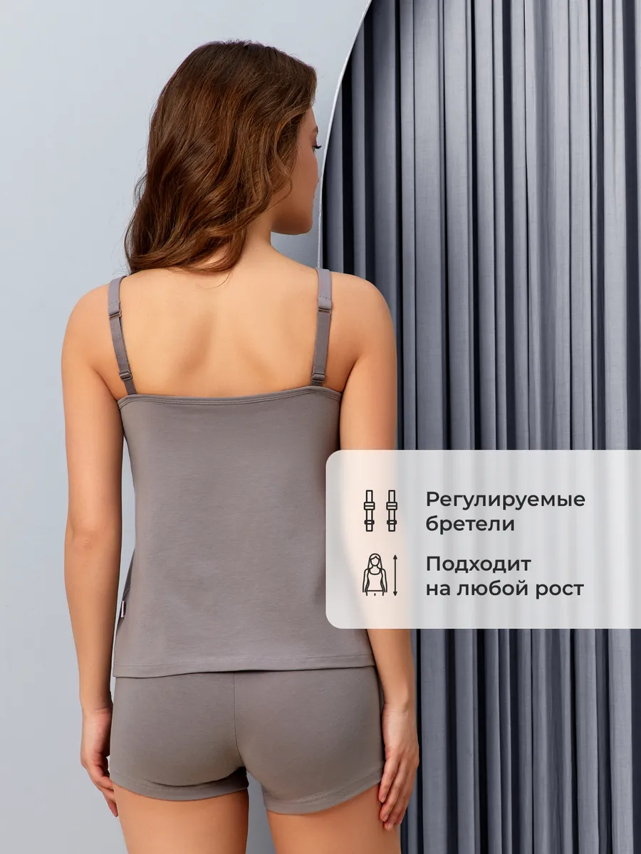Майка для кормления грудью базовая хлопок серый