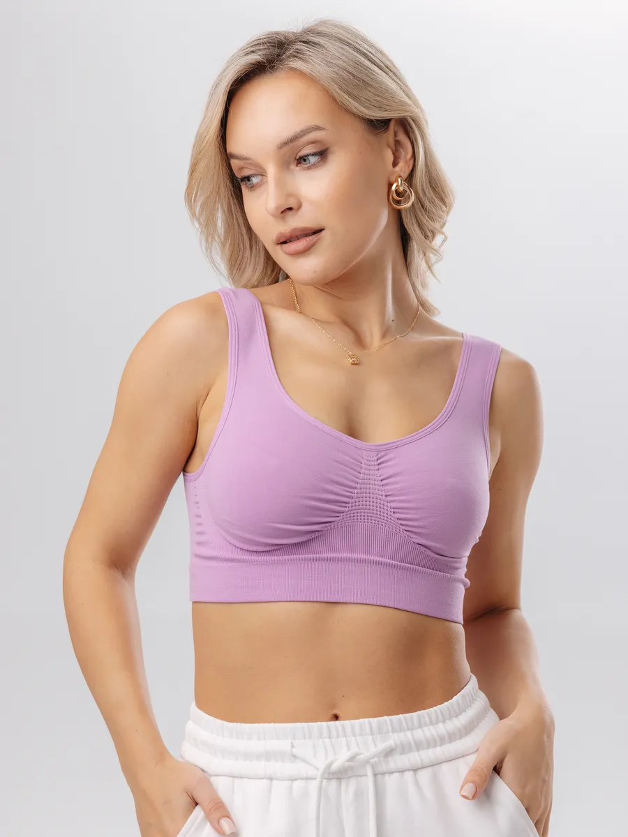 Топ бесшовный без косточек 734Б ФЭСТ/сиреневый