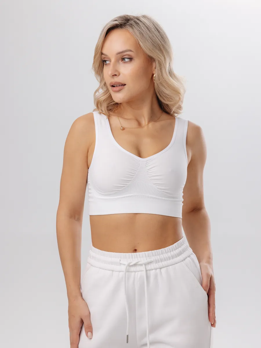 Топ бесшовный без косточек 734Б ФЭСТ/белый 