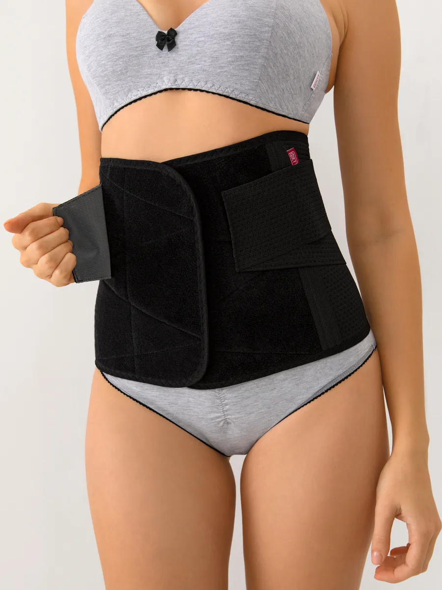 Бандаж послеродовой кесарево утягивающий на липучке черный