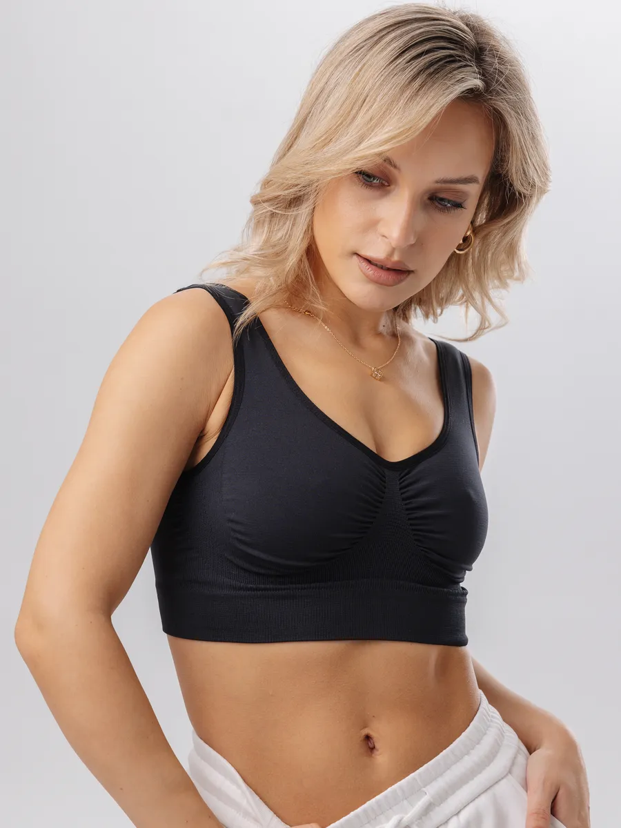 Топ бесшовный без косточек 734Б ФЭСТ/черный