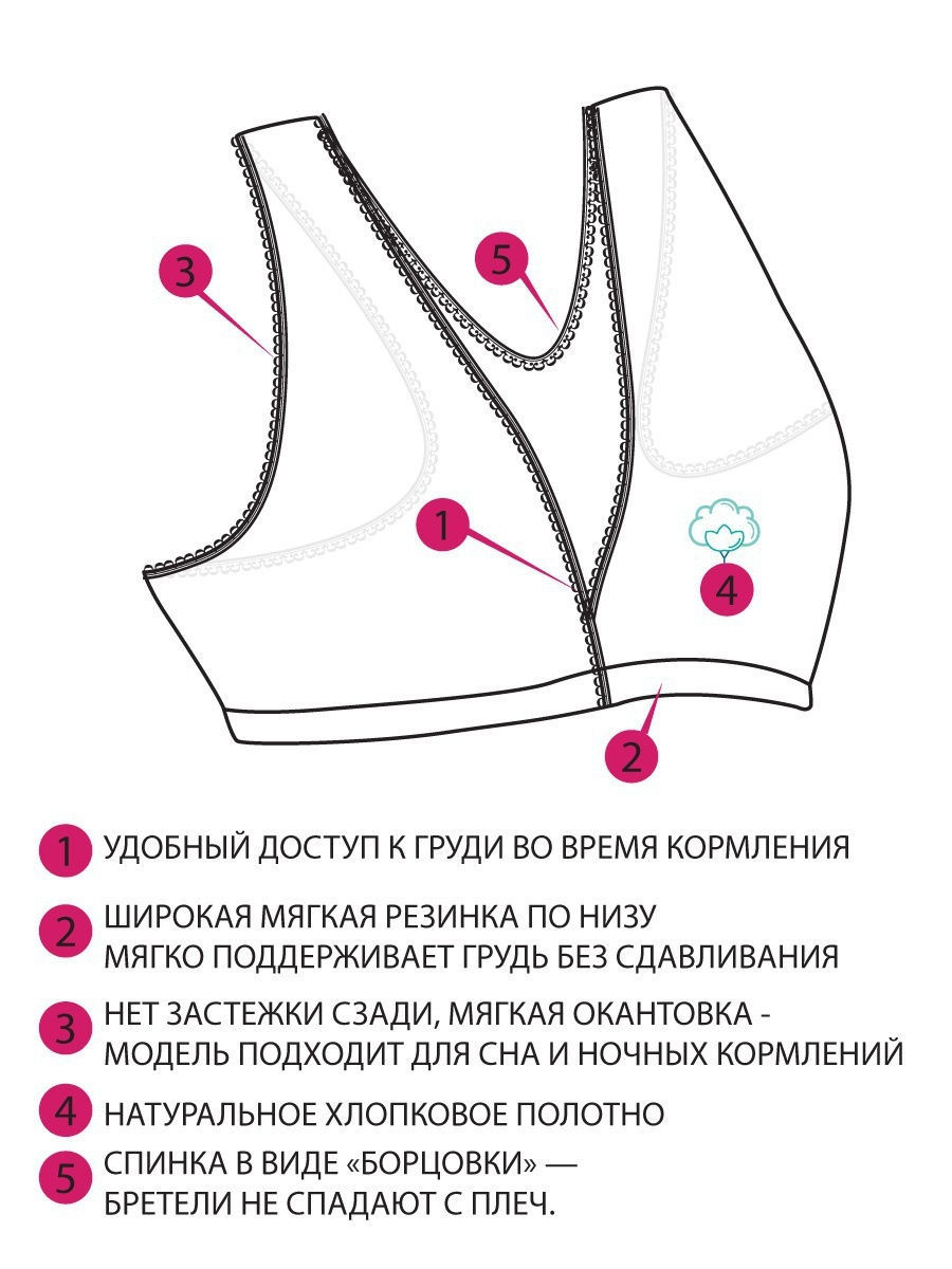 Майка укороченная для кормящих женщин ФЭСТ 80905L