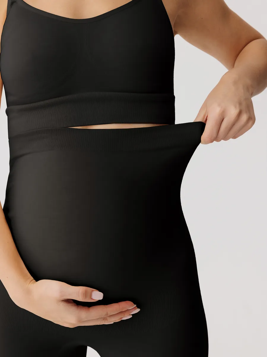 Трусы-шорты для беременных бесшовные высокие дородовые ФЭСТ/черный