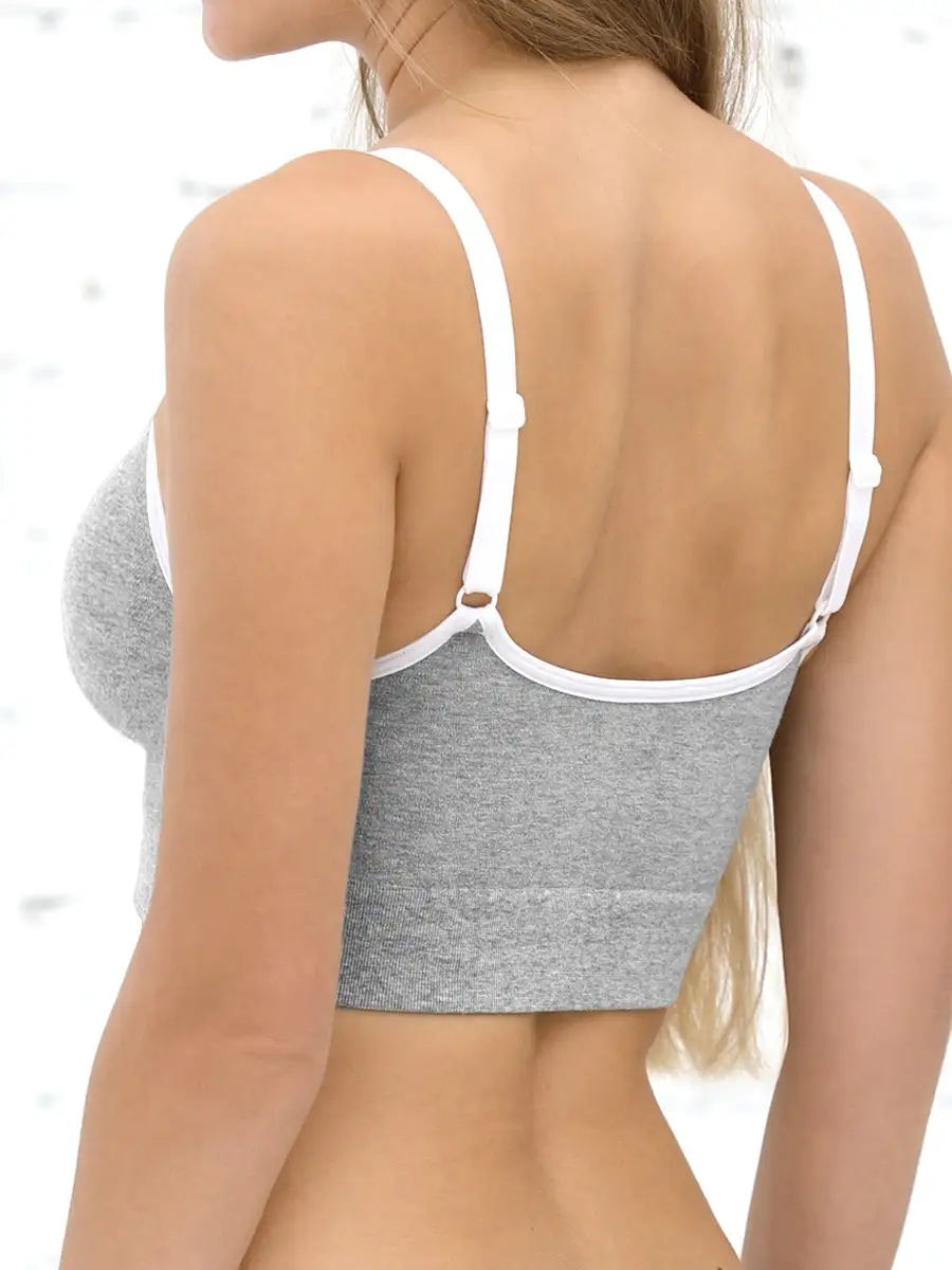 Бюстгальтер серыймеланж/белый