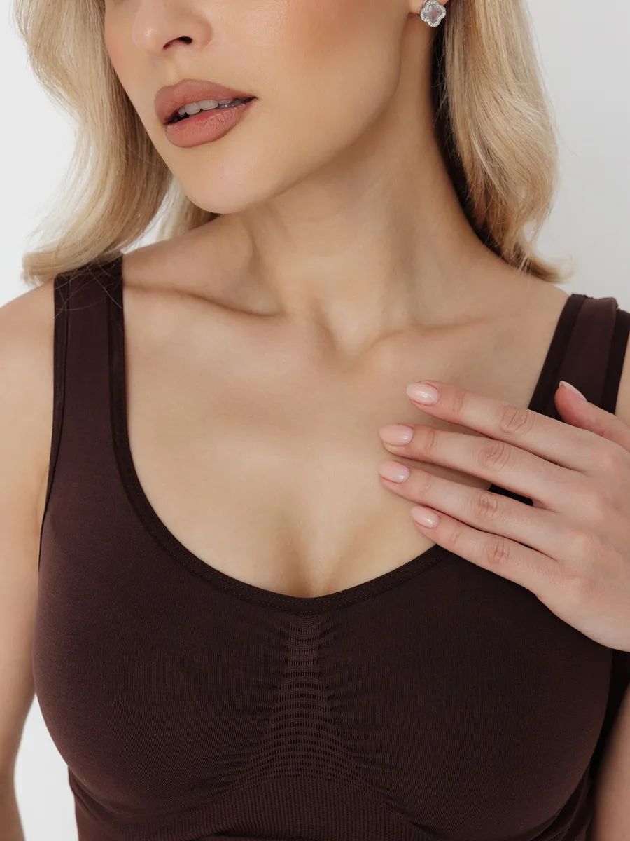 Топ бесшовный без косточек 734Б ФЭСТ/шоколадный 