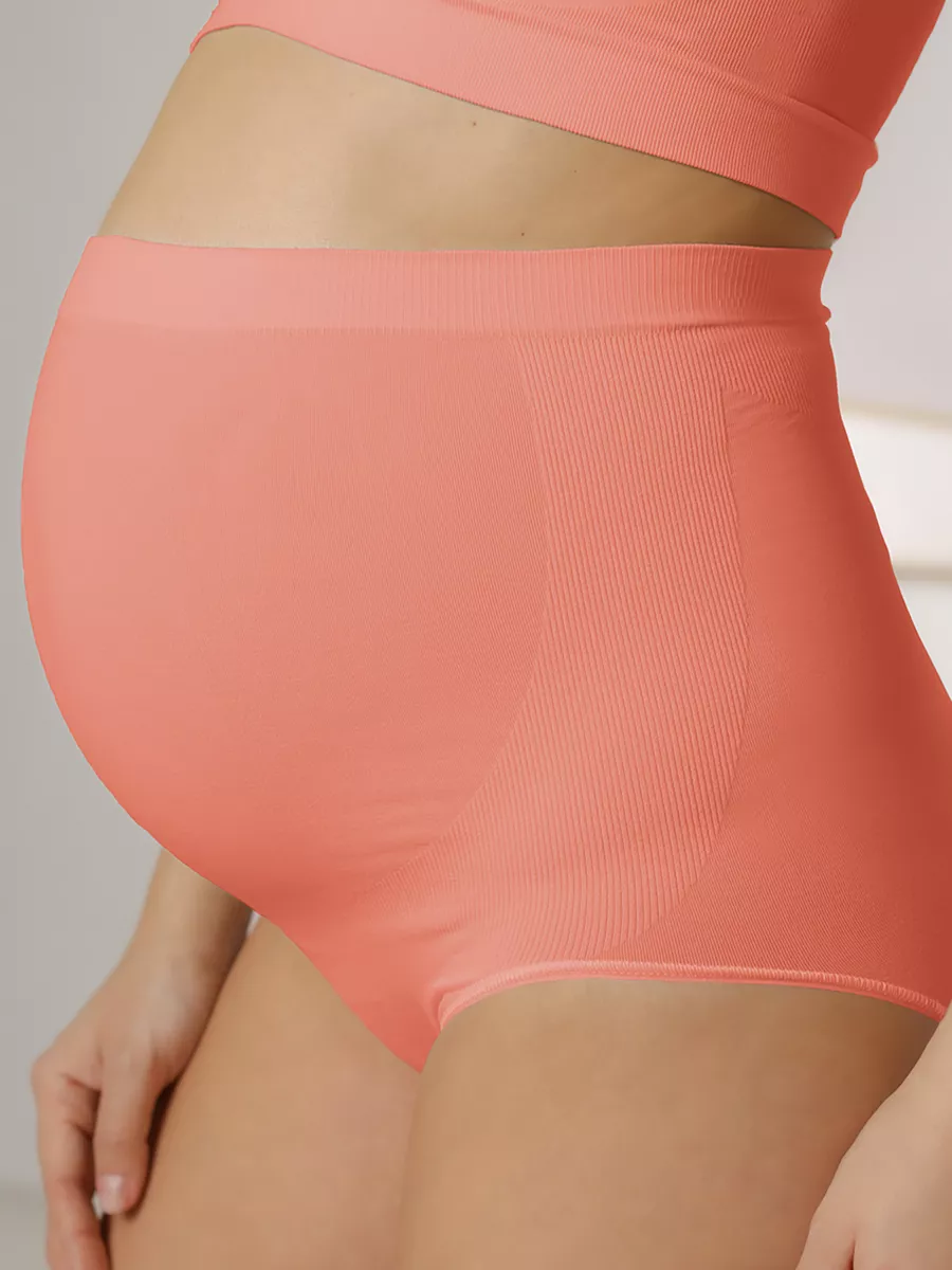 Трусы для беременных бесшовные высокие дородовые ФЭСТ/коралловый