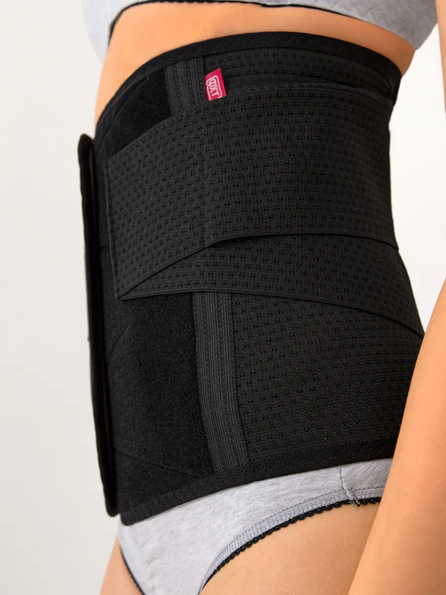 Бандаж послеродовой кесарево утягивающий на липучке черный