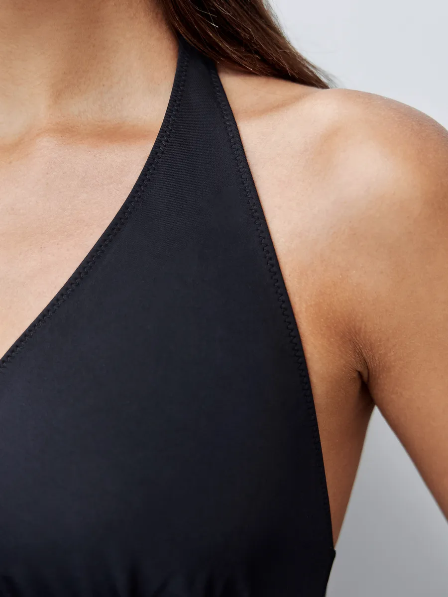 Купальник для беременных слитный для бассейна и отдыха черный