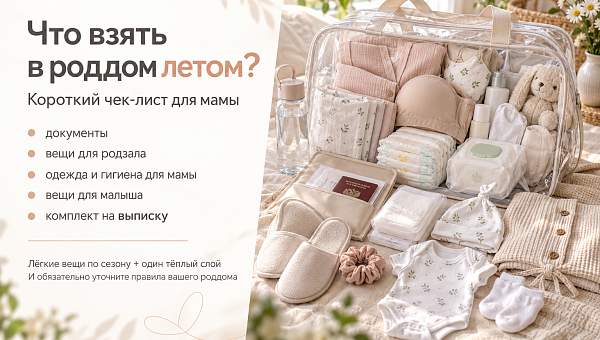 Что взять в роддом летом: список вещей для мамы и малыша